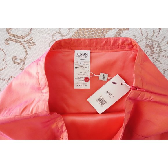Armani Collezioni Coral Fuchsia Silk Skirt 8 NWT - Picture 5 of 7